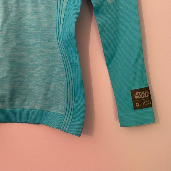 FIGS Star Wars Teal Blue Seamless Long Sleeve Underscrub Shirt Women's size XS - Picture 5 of 10